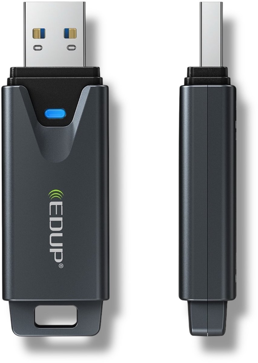 EDUP EP-AX1678 USB WiFi Adapter - WiFi 6E 3000 Mbps - Tri-Band 2.4/5/6 GHz - Tot 3 Gbps - USB 3.0 - WPA3 - Ingebouwde antenne - Voor Windows 10/11 & Linux