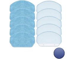 Vervangende Dweildoekjes - 10 Stuks - 18 X 11 Cm - Geschikt Voor Mamnv Zcwa Robotstofzuiger Accessoires - Stofzuiger Dweilpads - Nat Gebruik Dweilpads - Vloerreiniging - Poetslappen - Accessoires - Reiniging - Blauw