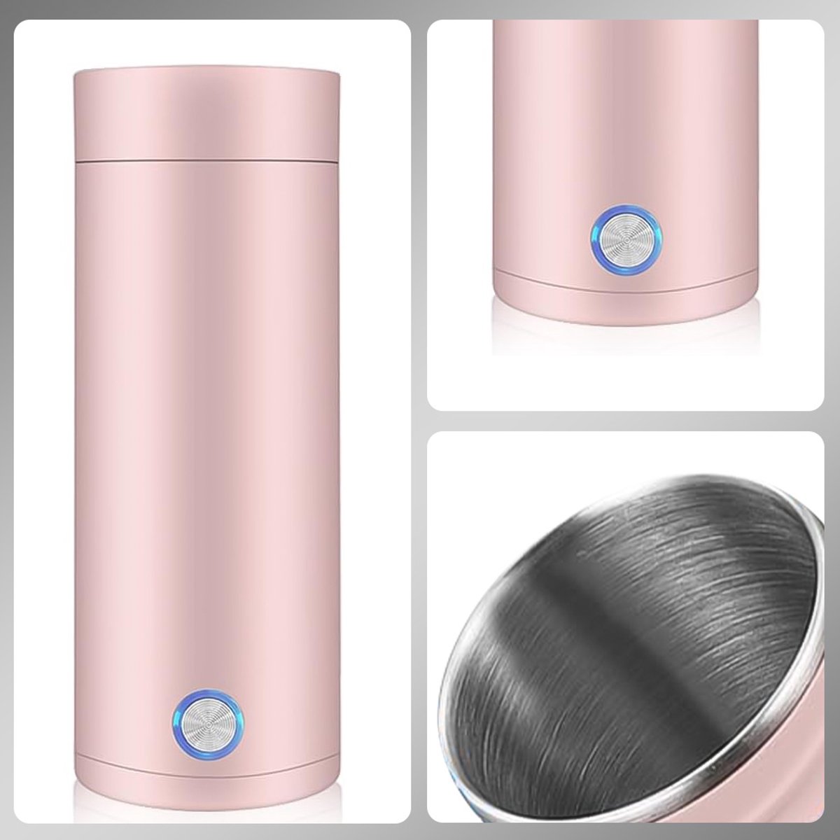 Draagbare Waterkoker - Heetwaterdispenser - Camping Waterkoker - Kleine Waterkoker - Reis Waterkoker - Mini Waterkokers - 400ML - Roze - 7,5 x 20,5 cm — afbeelding 5