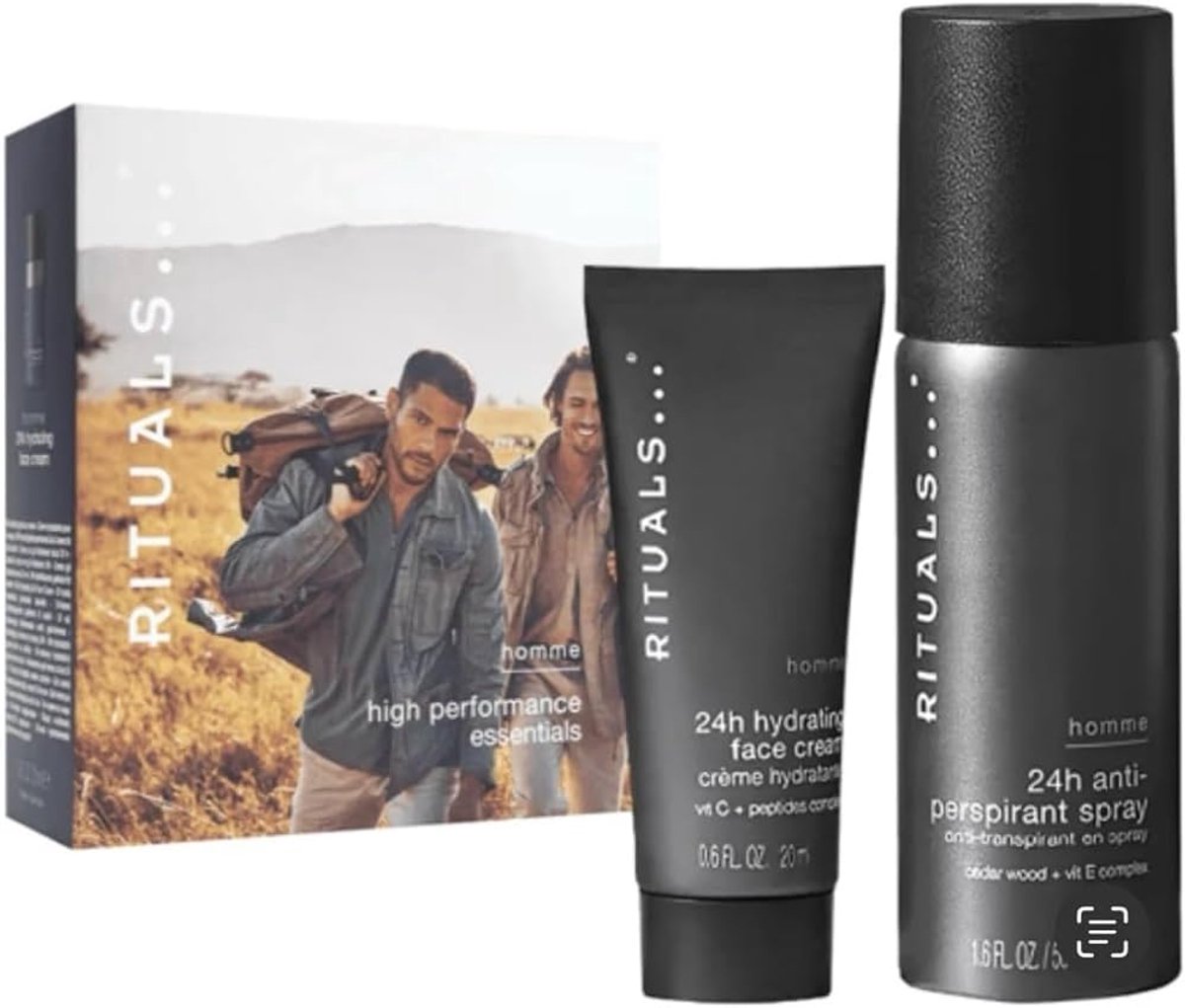 Rituals Homme Mini Travel Size High Performance Essentials 50ml Homme Spray en Gezicht Cream 20ml