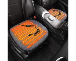 USB-verwarmd zitkussen - Lamswol - Autostoelkussen - Winterzitkussen - Auto-interieuraccessoires - Twee voorstoelbases
