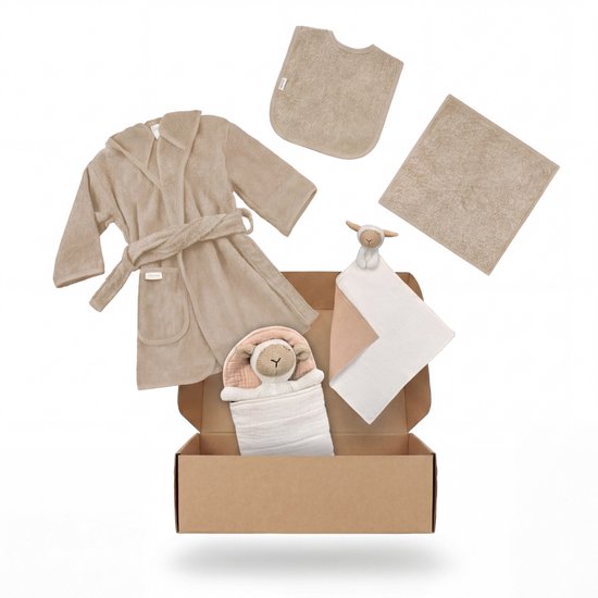Funnies Kraamcadeau L Luna - Luxe Kraammand Baby - Complete Kraamcadeau Geschenkset - Unisex Geboortemand voor Jongen & Meisje - Neutrale Baby Giftbox — afbeelding 4