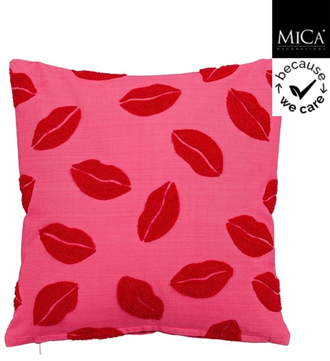 Kussen Lippen Roze - 45 x 45 x 10cm