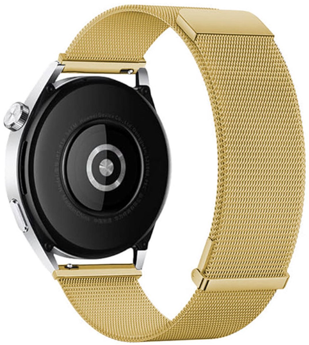 Milanees bandje - geschikt voor Garmin Vivoactive 4 / Venu 4 (45mm) / Venu 3 / 2 / Forerunner 255 / Forerunner 265 / 570 (47mm) en Polar Vantage M / M2 / V3 / Grit X (Pro) - goud