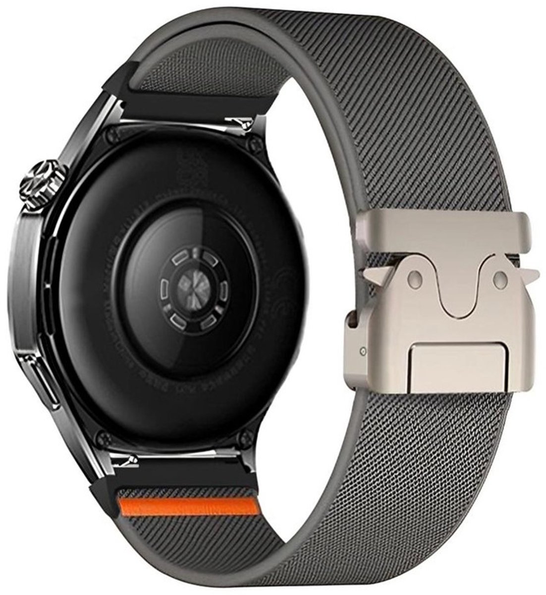 Nylon bandje - geschikt voor Garmin Venu (2 Plus) / Venu SQ (2) / Vivomove (Style - Sport) / Vivoactive 3 / 5 / 6 / Forerunner 55 / 165 / 245 / 645 / 570 - 42mm - grijs
