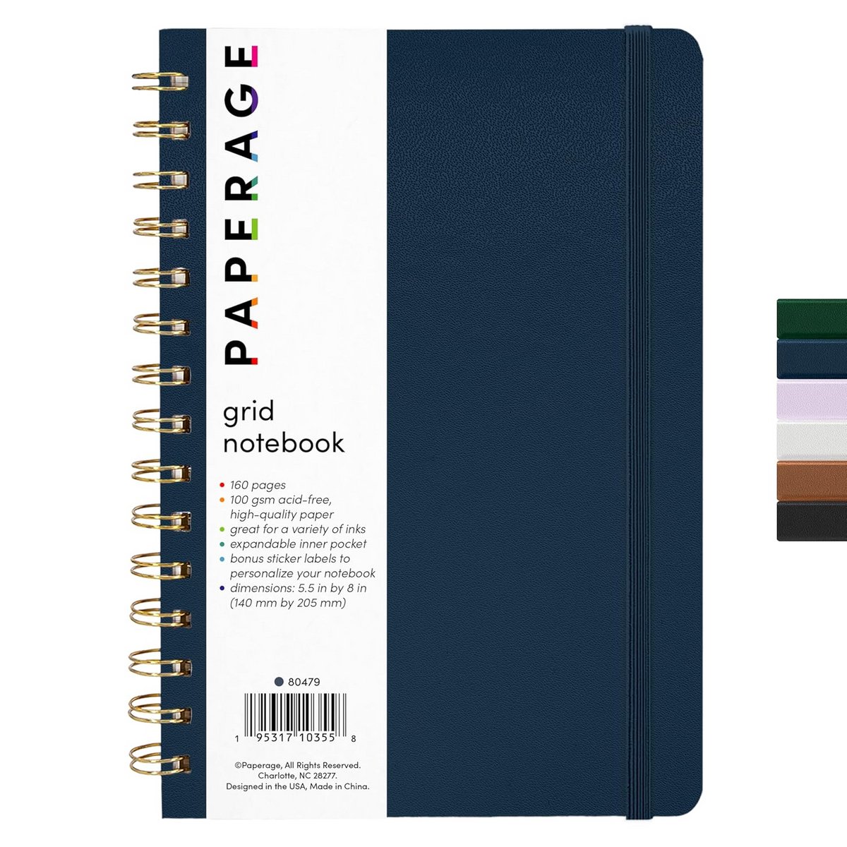 Hardcover Grafiekpapier Notitieboek Spiraalgebonden Medium Formaat 160 Pagina's