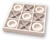 Jeu Décoratif Beurre Fromage et Œufs – Tic Tac Toe – Beige – MDF – 33x33x5 cm – Décoration d'Intérieur – Jouable – Eyecatcher – Design Moderne
