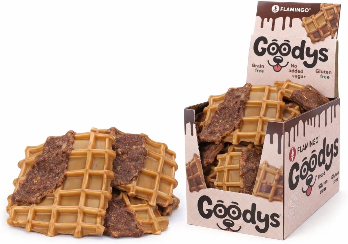 Hondensnack – Flamingo Goodys Wafel met kip L – 14 cm – glutenvrij & graanvrij – met kip & zoete aardappel – zonder toegevoegde suikers – 1,5 kg