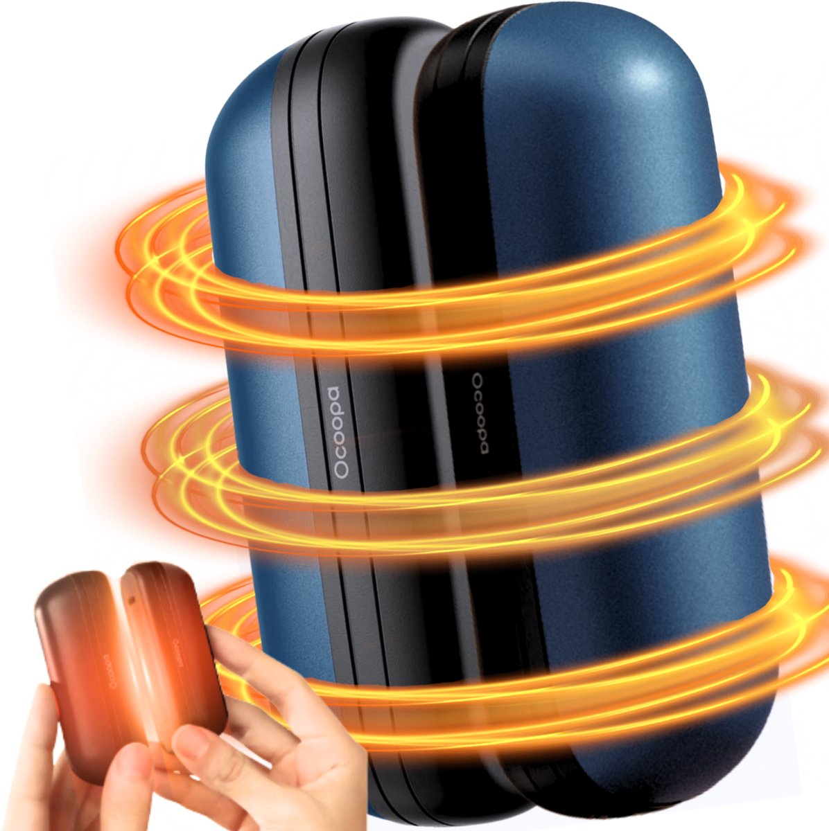 Ocoopa® - Oplaadbare Handwarmer- Innovatief Tweedelig Magnetisch Ontwerp - Blijft urenlang écht goed warm – Premium kwaliteit - Sneller opladen