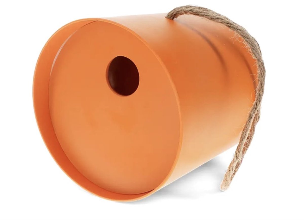 Rond vogelhuisje van bamboevezel – oranje |De Woonbiotoop