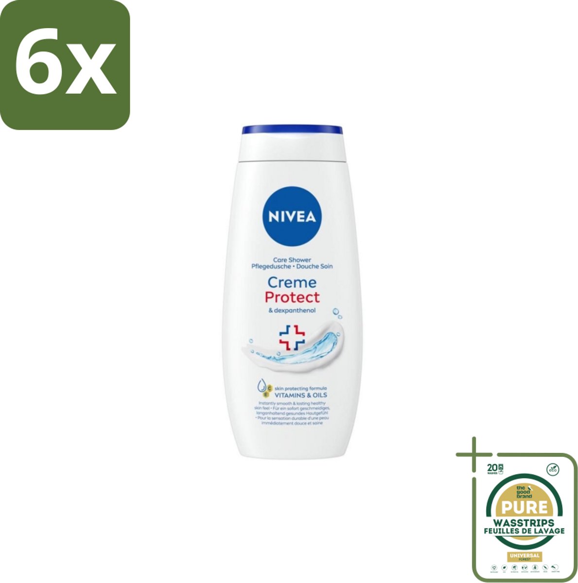 Nivea – Douchecrème – Protect – 250 ml - Voordeelverpakking - 6 stuks - Huidbescherming - Vitamine C