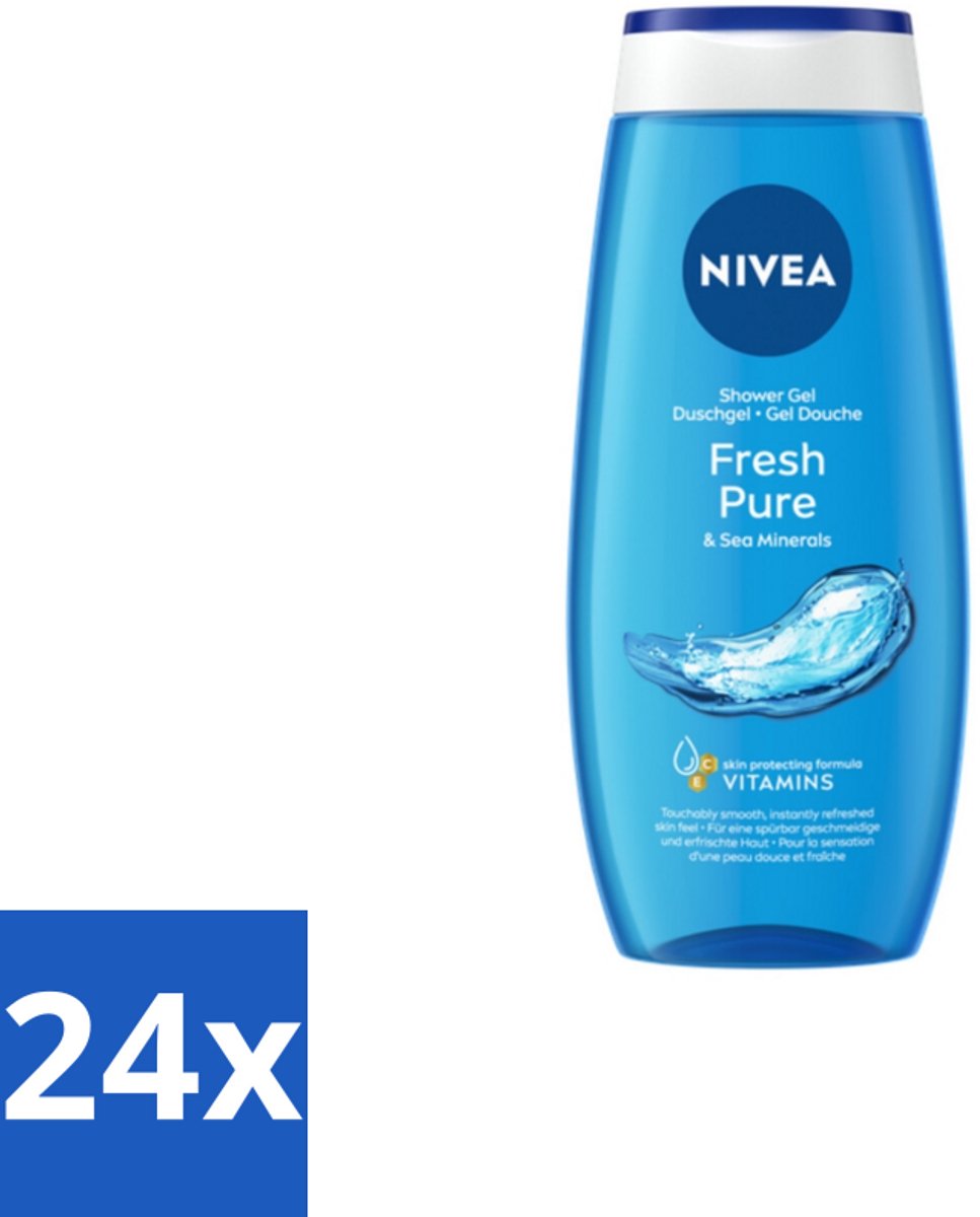 NIVEA Douchegel Fresh Pure 250 ml - Voordeelverpakking - 24 stuks