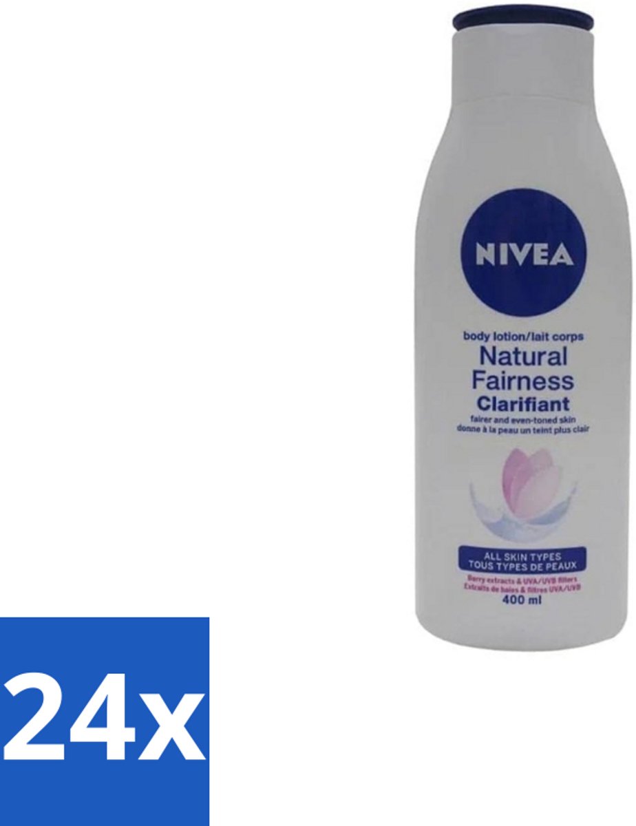 Nivea – Bodylotion – Natural Fairness Clarifiant – 400 ml - Voordeelverpakking - 24 stuks