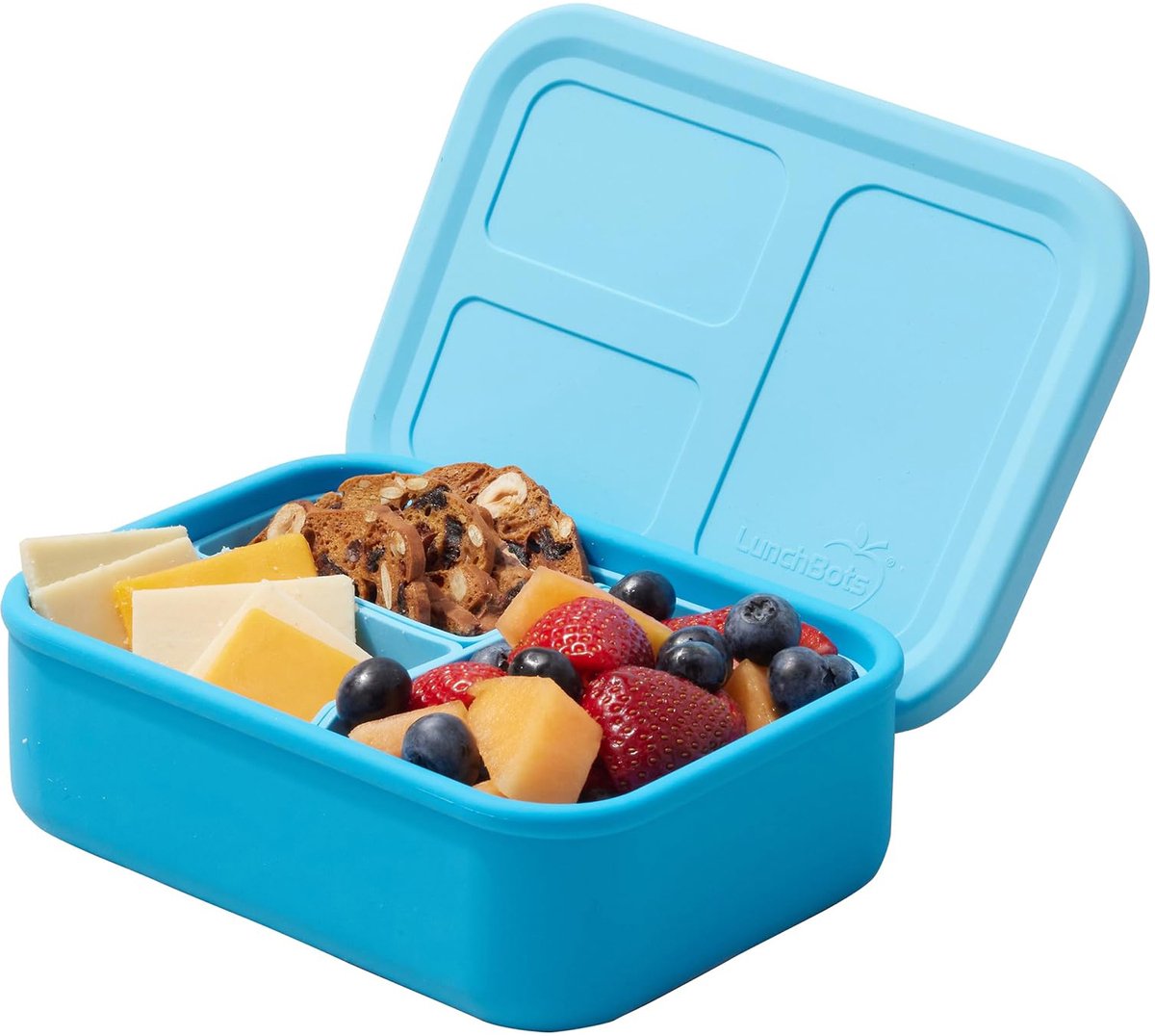 LunchBots - Medium Build-a-Bento platinum siliconen bento-box - Blauw