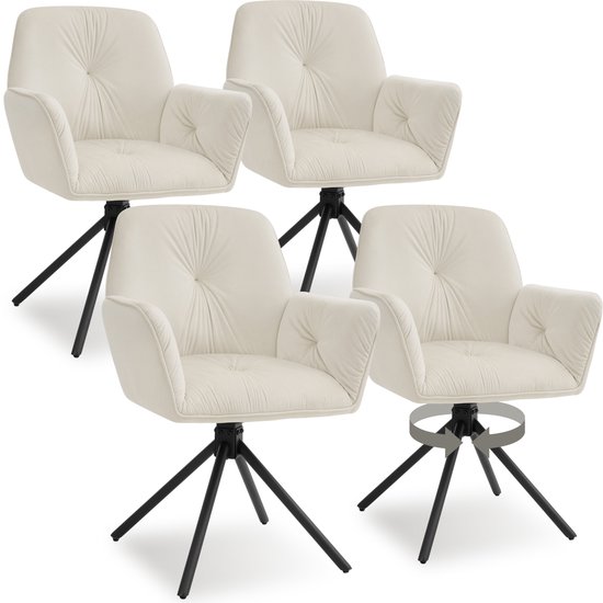 SONGMICS Eetkamerstoel, Keukenstoel, Fluwelen fauteuil, gestoffeerd, met armleuningen, belastbaar tot 120 kg, metalen poten, voor eetkamer, snoeproze en lichtgoud LDC087R01