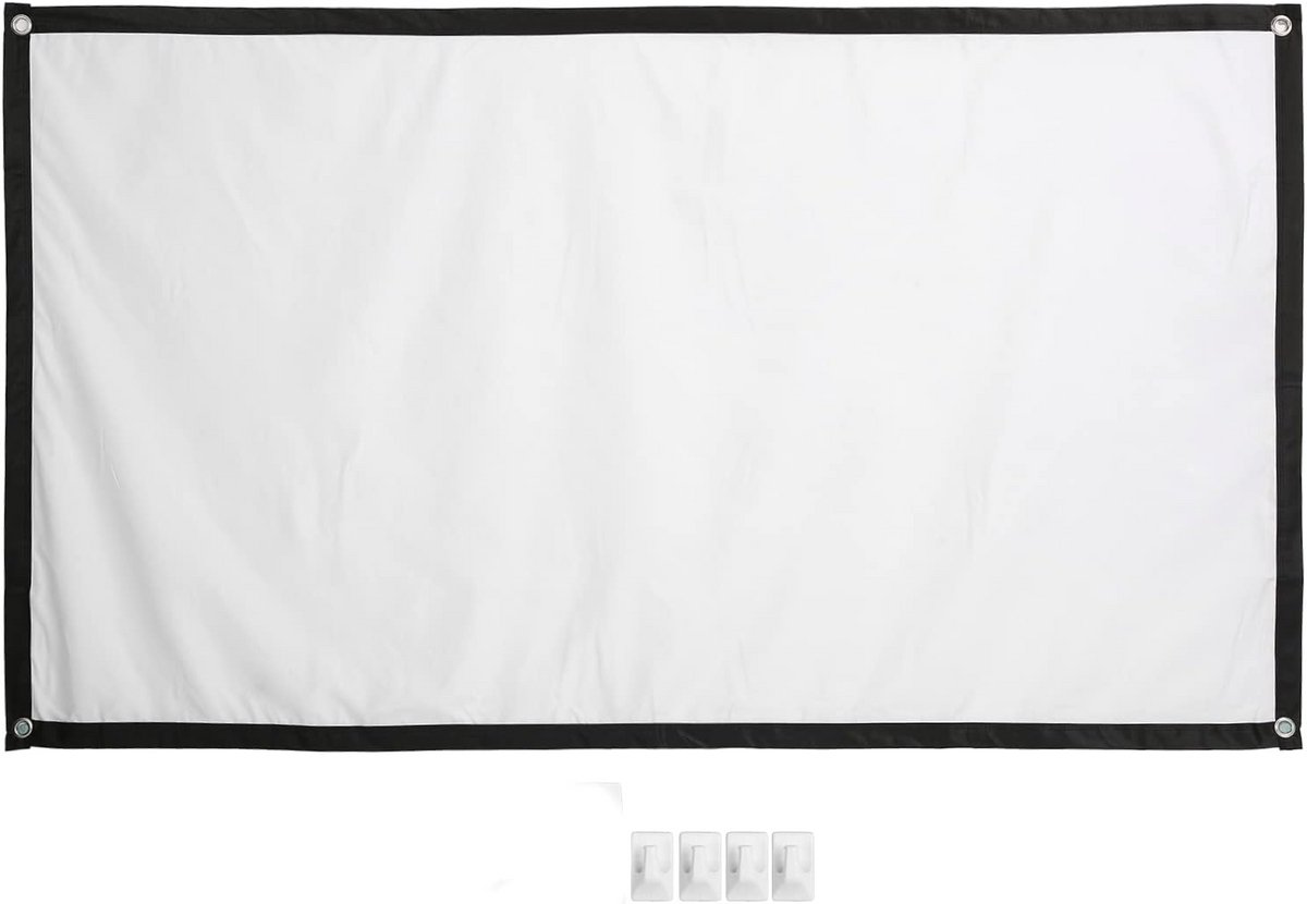Projectiescherm 60 Inch - 16:9 Draagbaar en Kreukvrij voor Binnen en Buiten - HD Filmscherm