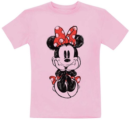 Mickey Mouse Kids - Sitting Minnie Sketch T-shirt - roze - 140