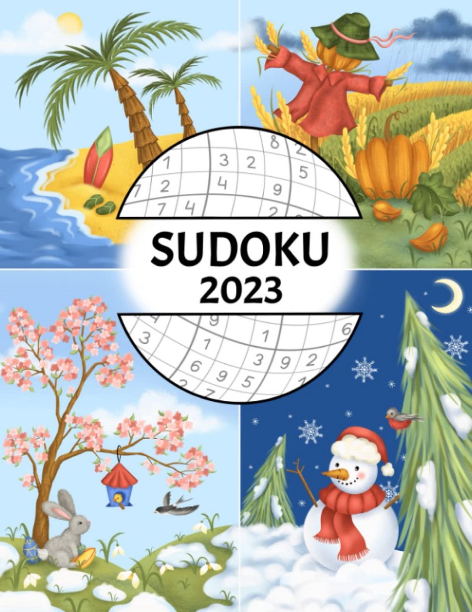 Sudoku Puzzelboek 2023: 365 Dagen Puzzelplezier voor Volwassenen - Makkelijk tot Moeilijk