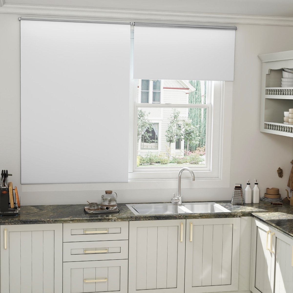 Klemmfix Verduisterend Rolgordijn 120x210cm Zonder Boren Verstelbaar Zijtrekrolluik Voor Raam En Deur Privacy En Zonwering Wit NAIZY – foto 6