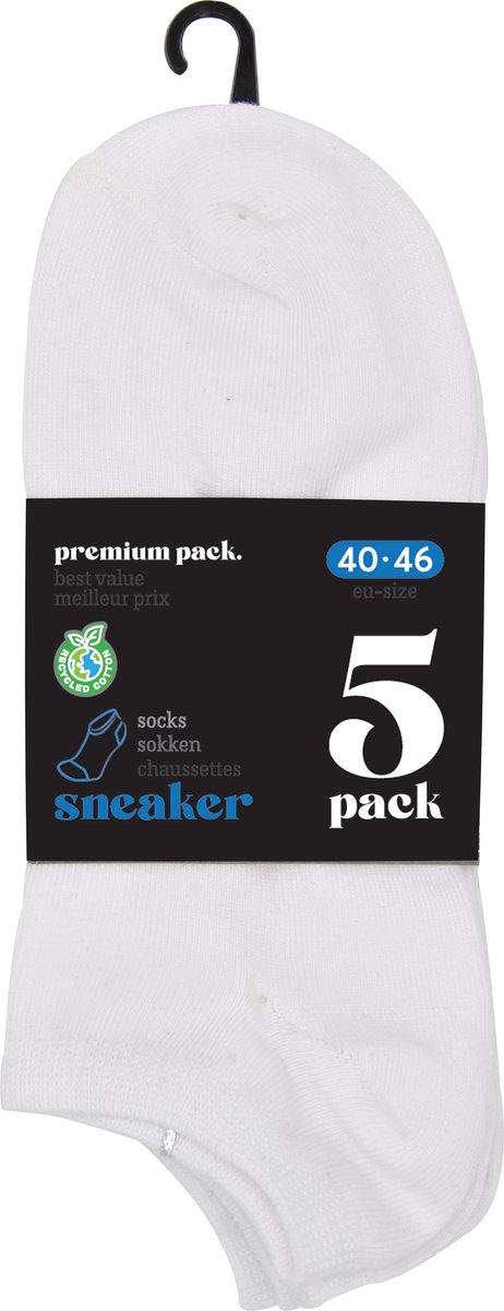 Heren Sneakersokken - mannen maat 40/46 - 10 PAAR - sterke witte korte sokjes - enkelsokken - RG cotton