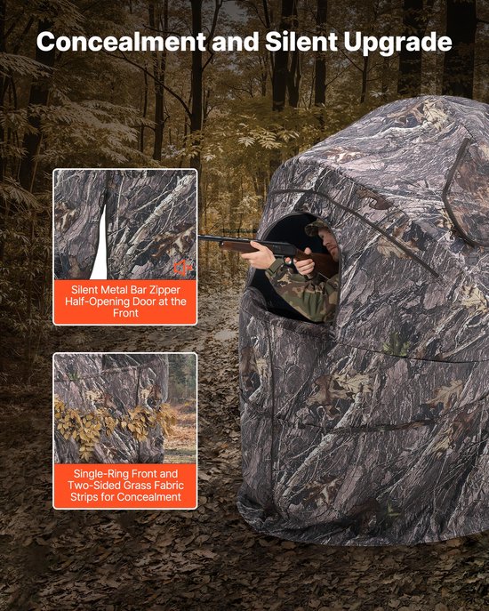 VEVOR Jachttent Jachthut voor 1 Persoon met Draagtas Camouflage Tent Hert van Vevor — afbeelding 4