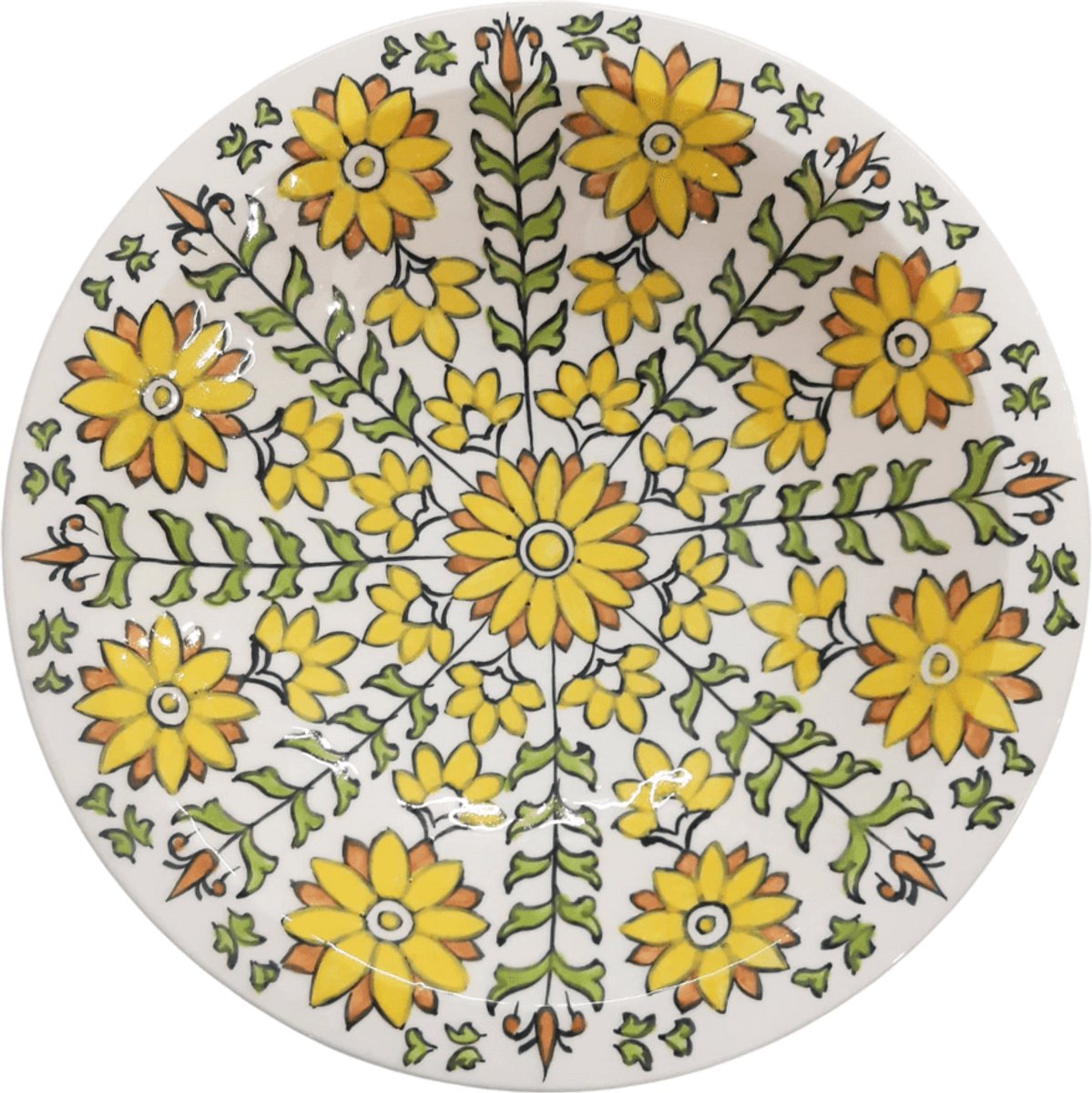 Schaal XL - zonnebloem - handbeschilderd - Pomme Chatelaine.NL
