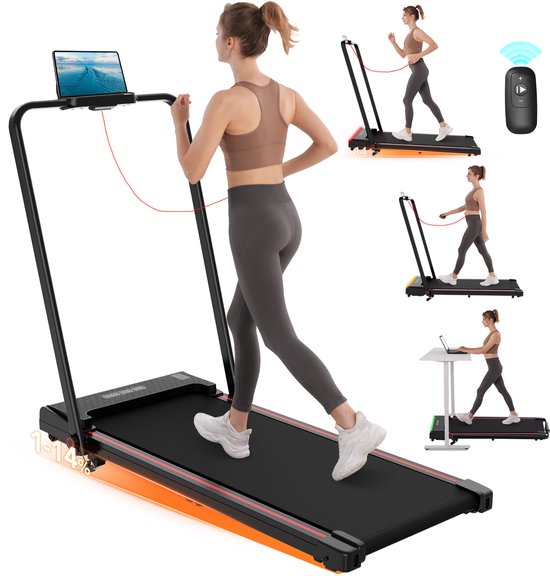 Loopband-ZX2P opvouwbare loopband met armleuningen-afstandsbediening met gratis snelheidsaanpassing, thuis intelligente loopband-1-12 km / h-maximale belasting 120KG