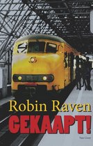 Gele trein in een station met de tekst "Robin Raven CEKAAPT!".