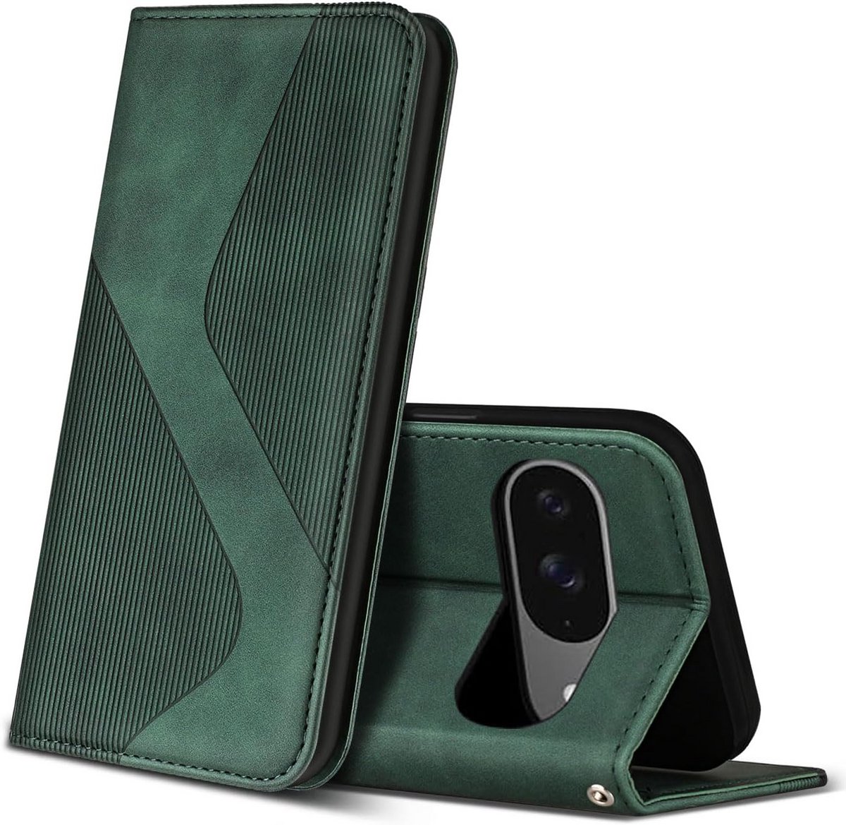 Beschermhoesje voor Google Pixel 9 en Pixel 9 Pro met Kaarthouder en Standaard Functie