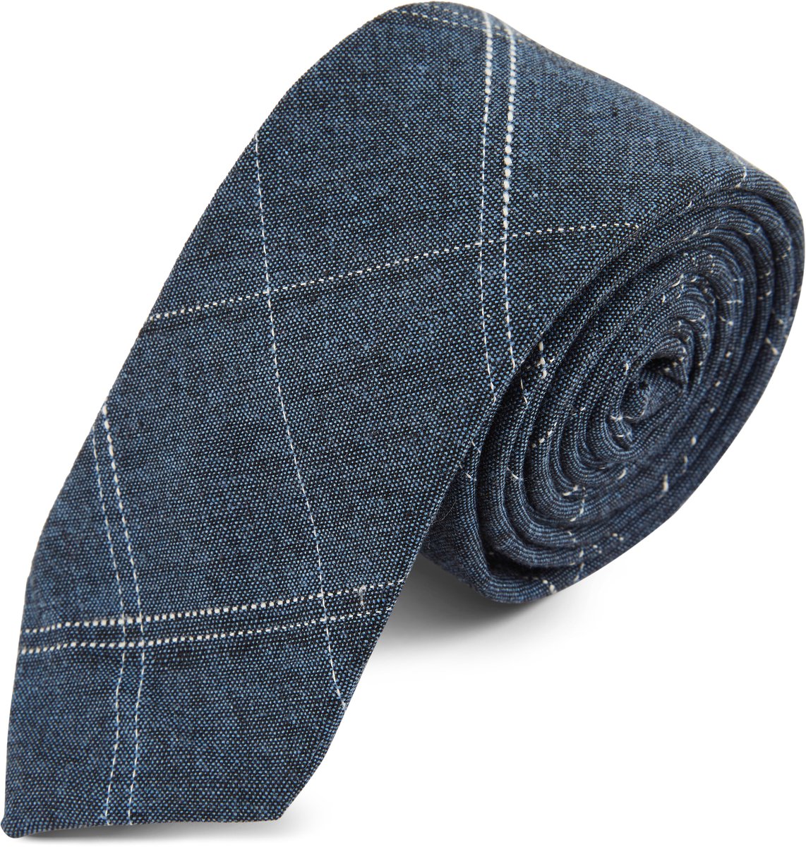 Blauwe Denim-Look Stropdas