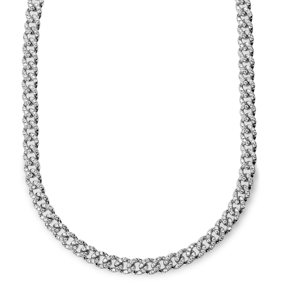 Nicos | 8 mm Zilverkleurige Cubaanse Ketting met Zirkonia's