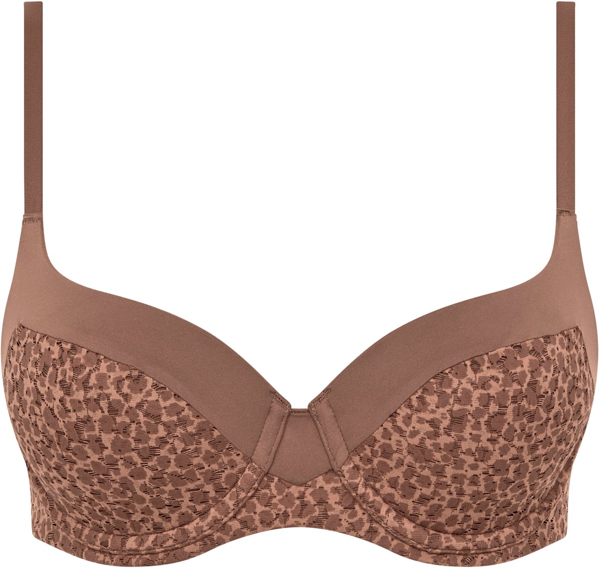 Chantelle T-shirt Beugel Bh - Sepia- Norah -Voorgevormde bh met naadloze cups - 75C - Beige