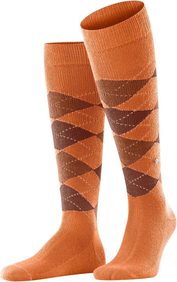 Burlington Preston lang gedessineerd materiaal kniekousen heren rood - maat 40-46