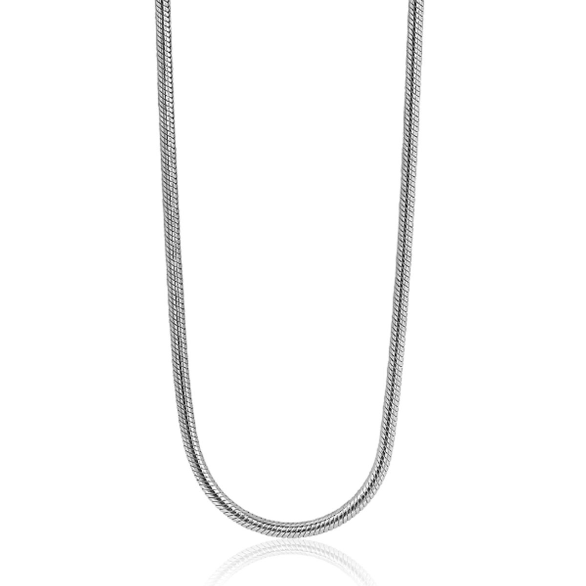 42cm Zinzi zilveren slangen collier 1,5mm breed ZISL15-42