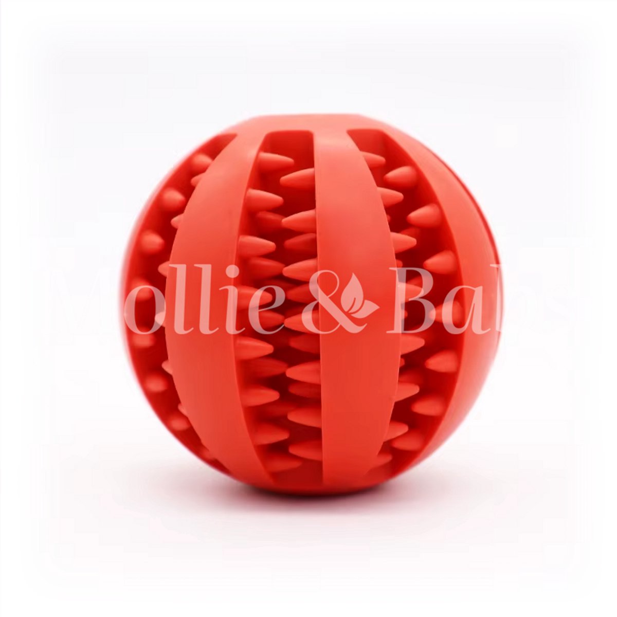 Beloningsbal - Snackbal Lekbal Voerbal - Interactief Spelen - Honden Speeltje - Tanden - Middelgrote en Grote Honden - Sterk - 7 Cm - Rood