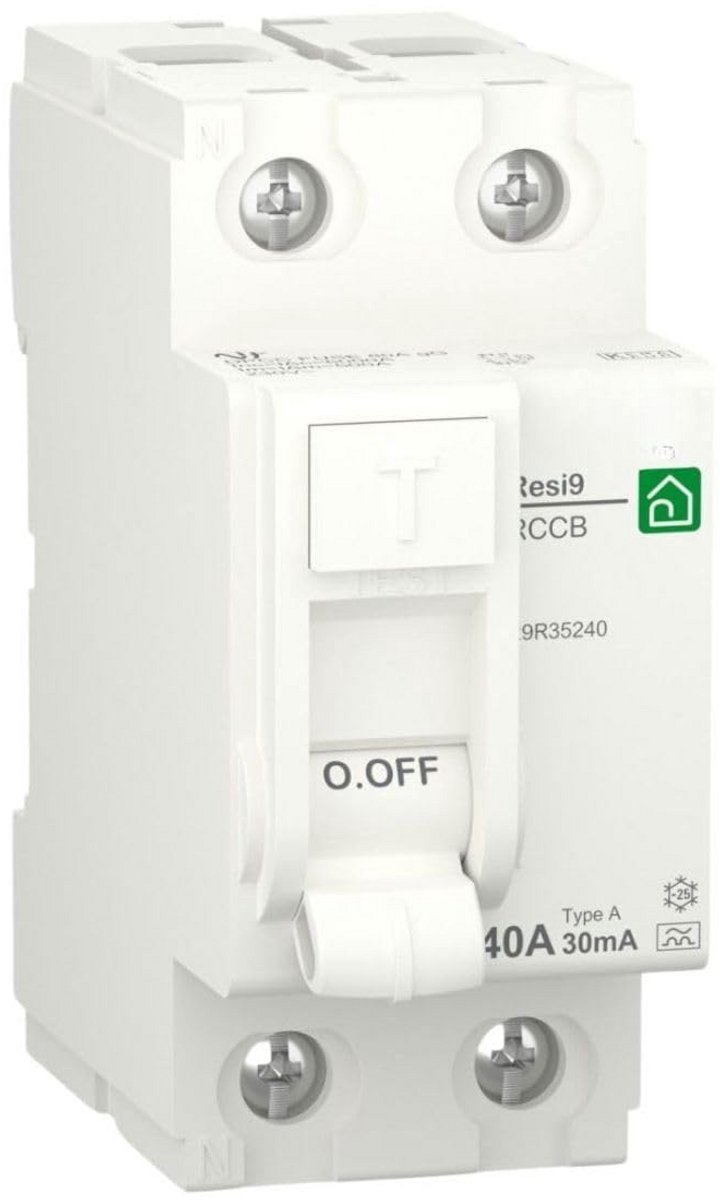 Aardlekschakelaar 2P 40A 30mA Type A Supergevoelig voor Elektrische Installaties