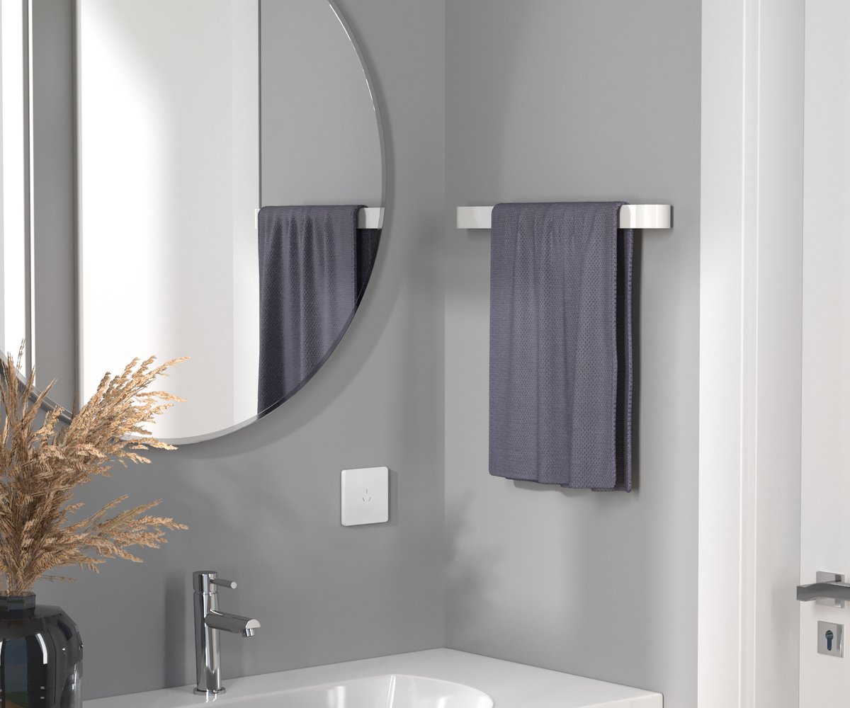 Handdoekrek Badkamer 40 cm Wit - Handdoekstang Zelfklevend & Boorvrij - Handdoekhouders voor Badkamer en Keuken, Badkamerrek van Aluminium