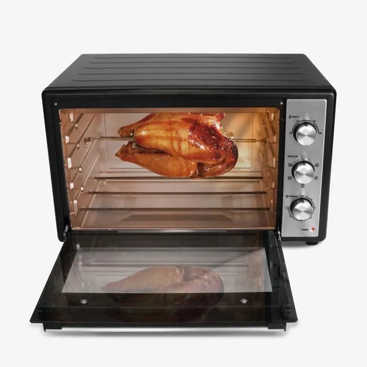 MAGICFOX Elektrische Oven -66L-6 Hetelucht kookstanden-Vrijstaande ovens-Instelbare Temperatuur-Automatische Uitschakeling- Zwart – foto 4