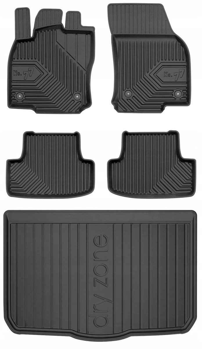 FROGUM Line 77 – Automatten & Kofferbakmat voor Audi Q2 (2016–, onderste kofferbakvloer) – Perfecte Pasvorm – Geurloos TPE