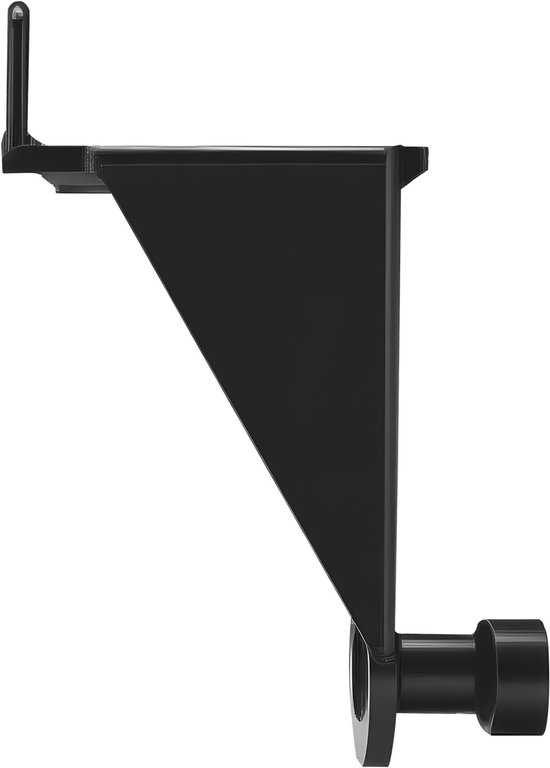 Zijaanzicht van een enkele zwarte containerkrik adapter.