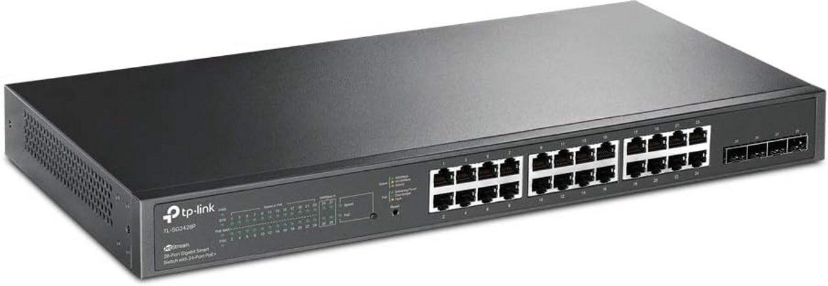 Smart PoE+ Switch met 8 Gigabit Poorten en 2 SFP Slots voor Zakelijke Netwerken