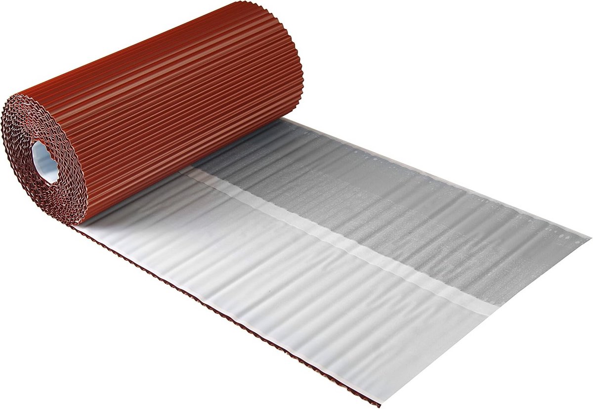 Geplooid Aluminium Muuraansluitband 30 cm x 5 m voor Dak en Schoorsteenafdichting