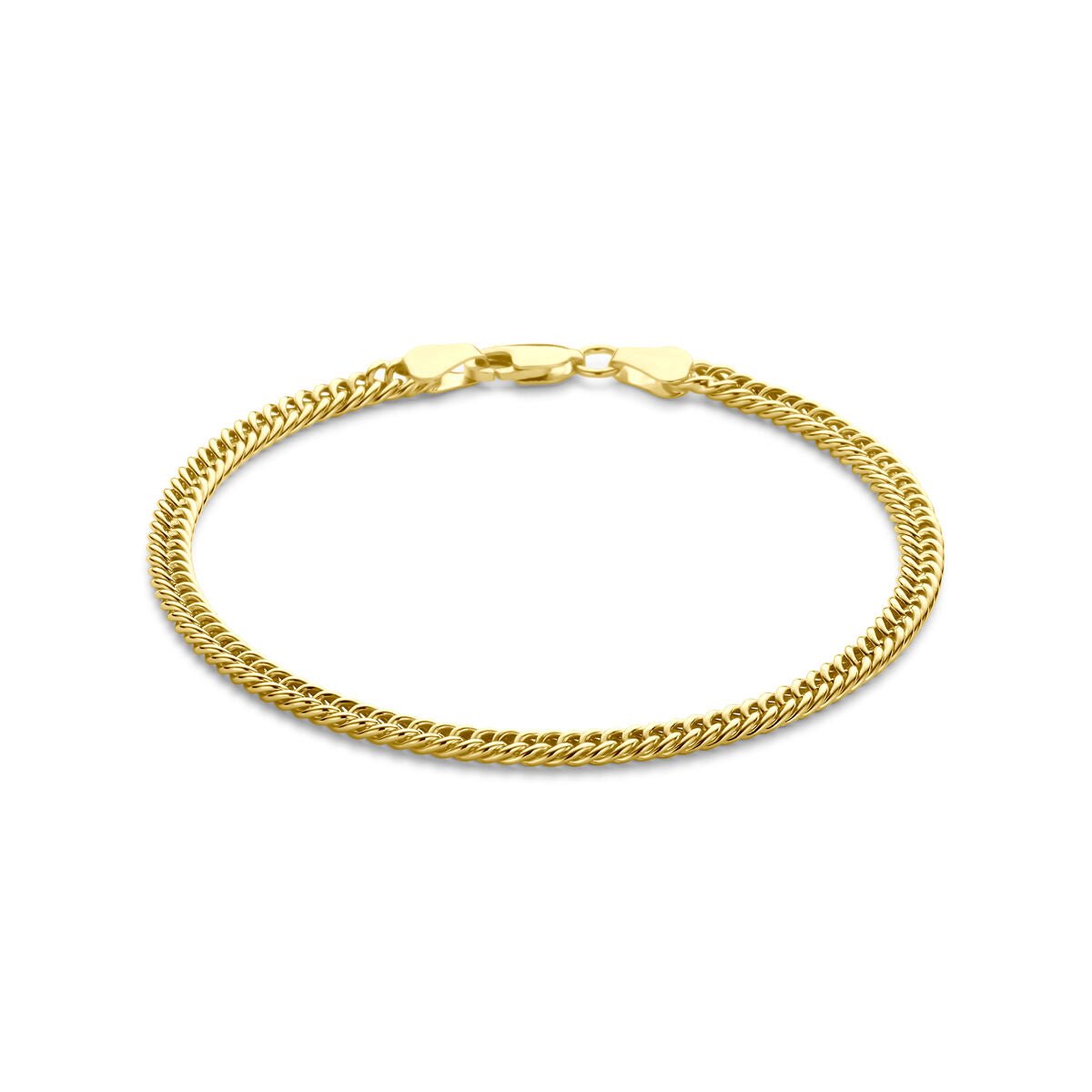 Silgold (geel met zilverkern) armband gourmette massief 3,8 mm 19 cm - 5000326
