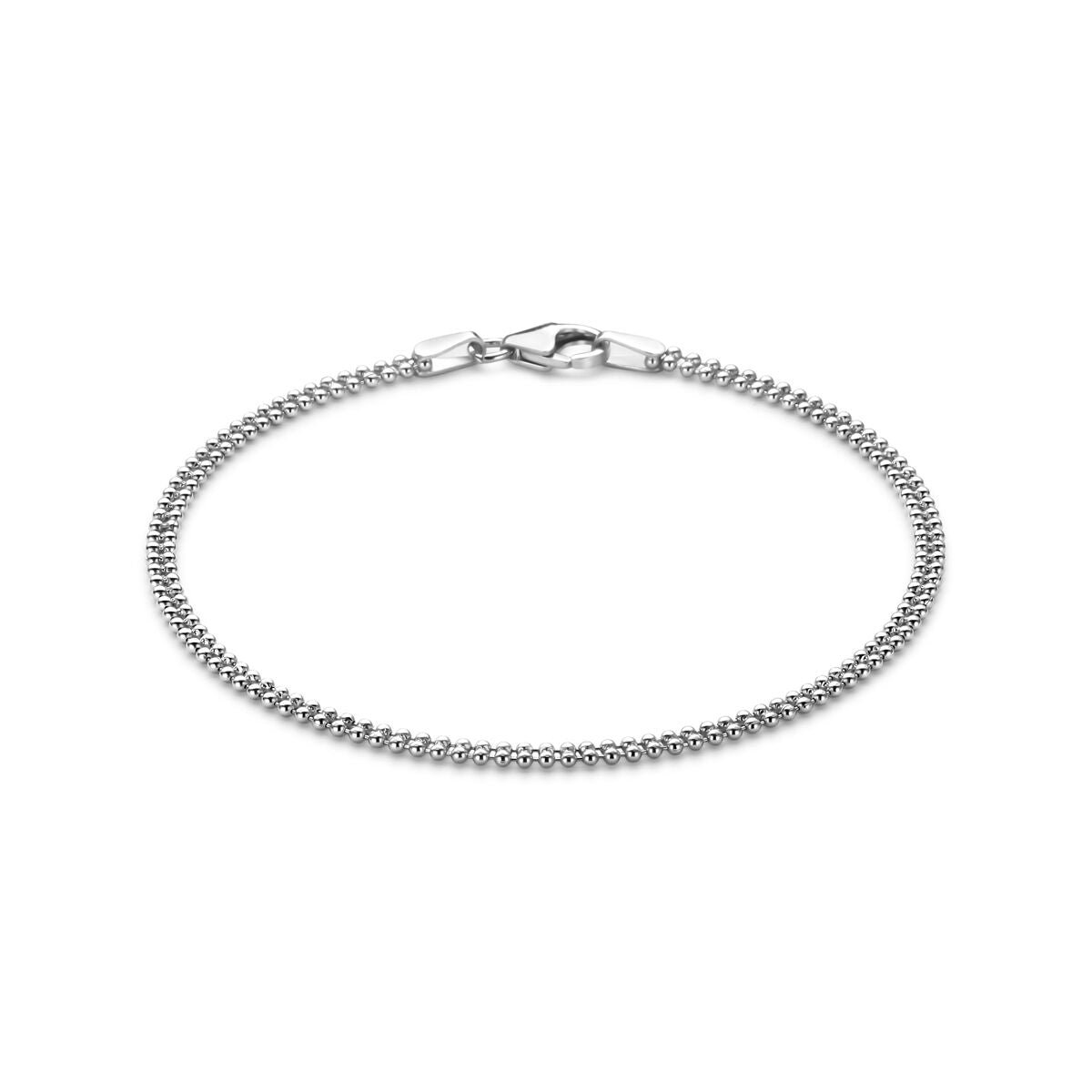 Zilver gerhodineerde armband bolletjes 2,4 mm 18 cm - 1341782