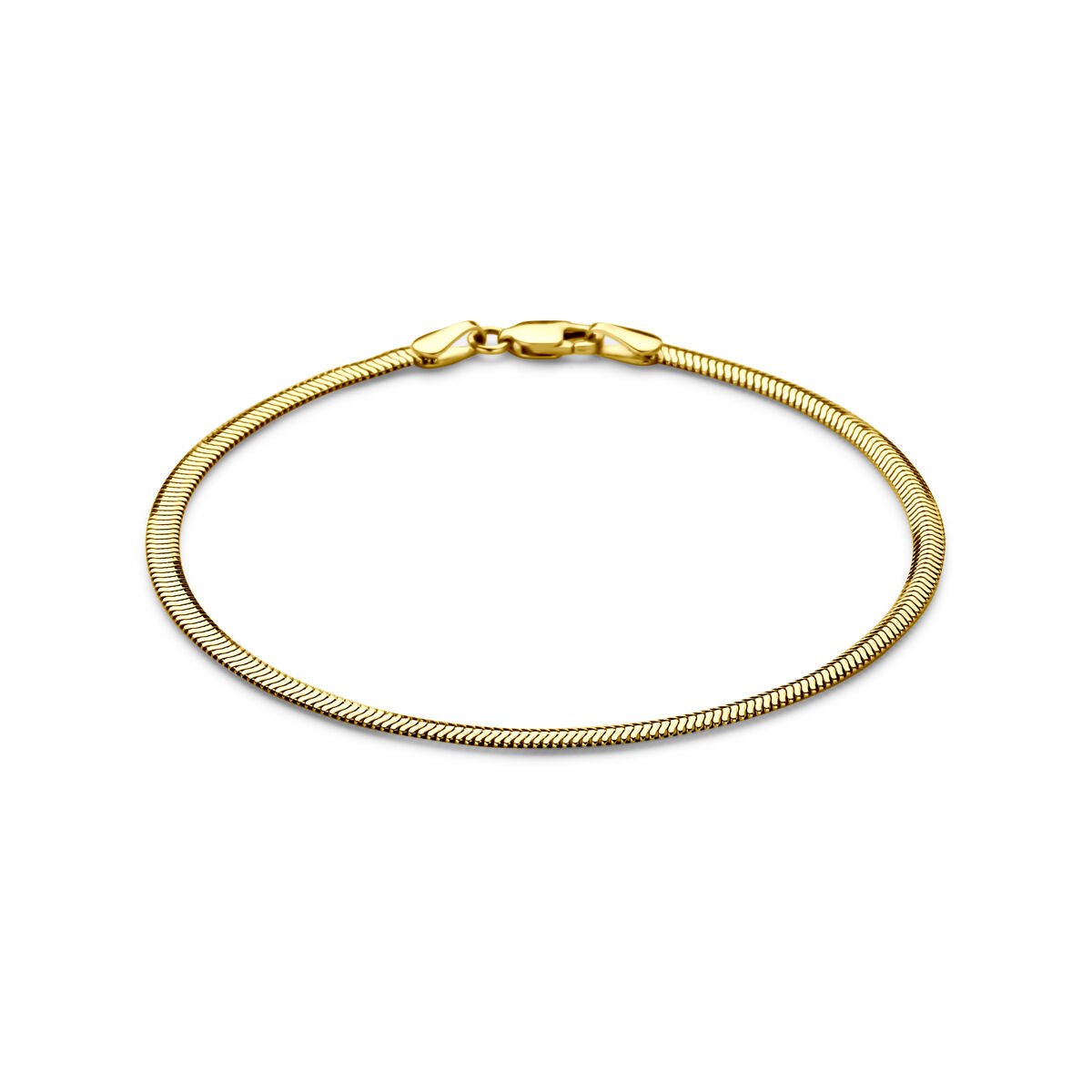 14K geelgouden armband slang plat (bol) 2,6 mm 18 cm - 4034967