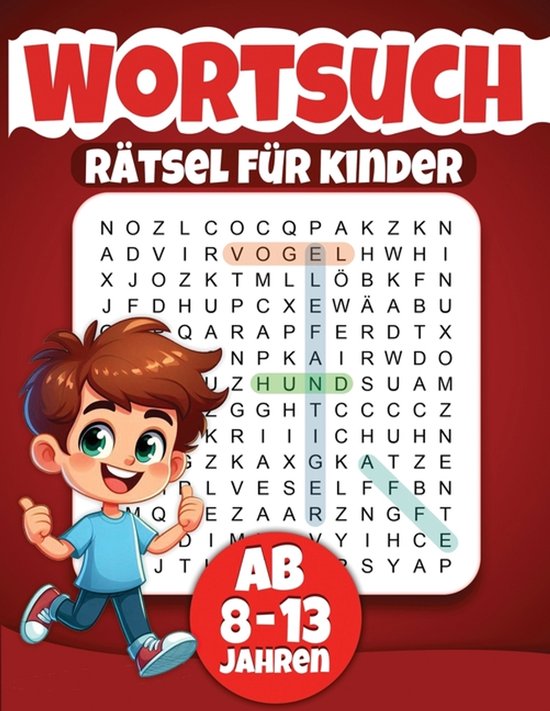 Wortsuchrätsel für Kinder Ab 8-13 Jahren - cover