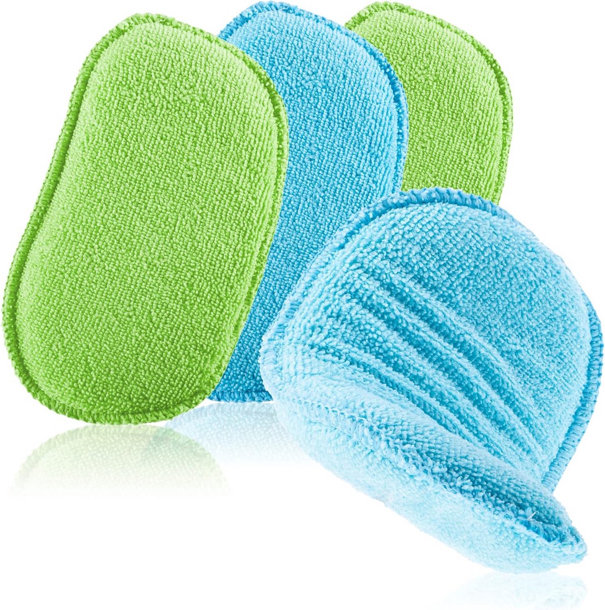 Set van 4 Microvezel Autosponzen voor Streeploos Wassen en Polijsten