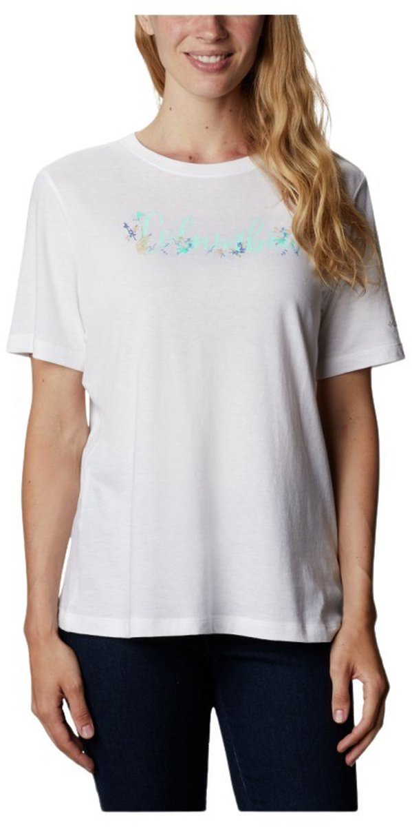 Dames-T-shirt Columbia Bluebird Day Relaxed Crew Neck Wit