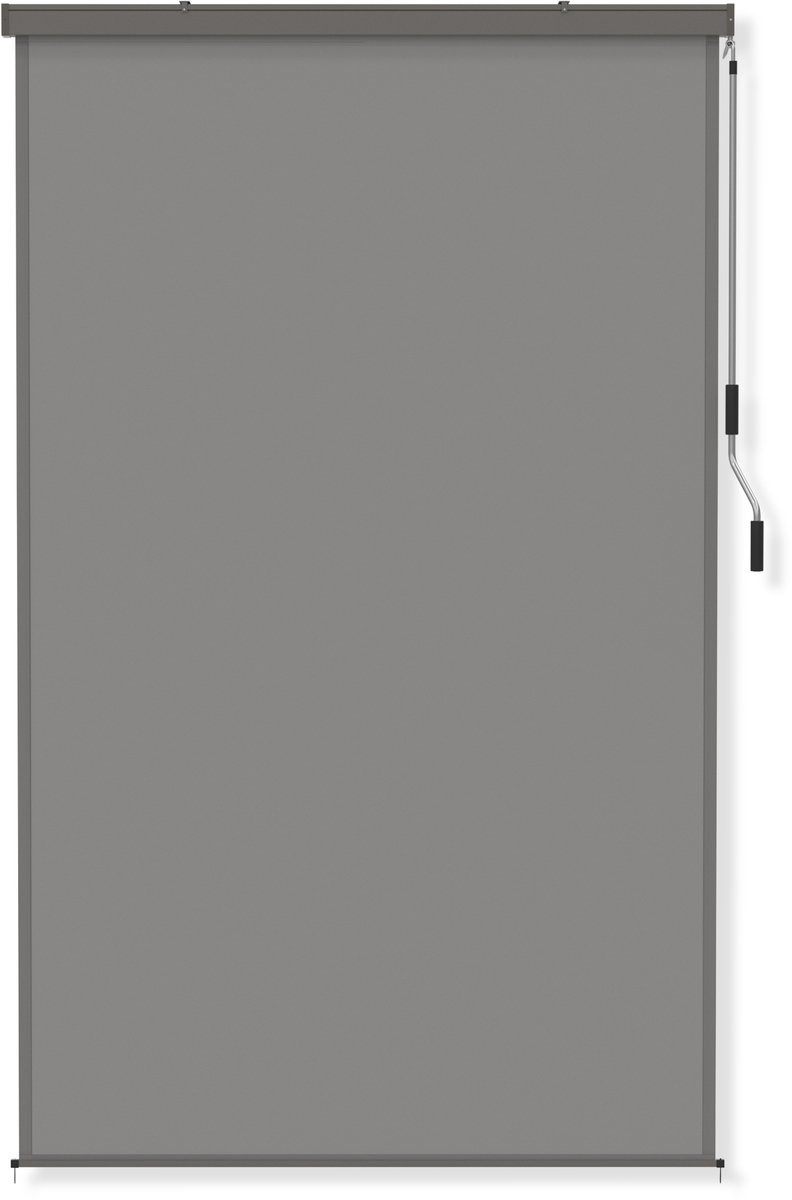 Aufun verticale zonwering – aluminium – lichtgrijs – 160 x 250 cm – met handslinger – voor balkon