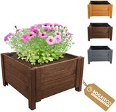 Jardinière en Bois BOGATECO 60 x 60 x 30 cm - Incluant Agro-Textile - Résistant aux Intempéries & Imprégné - Bac à Fleurs pour Jardin & Balcon - Brun Foncé